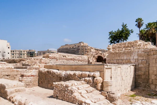 A római amfiteátrum romjai. Alexandria, Egyiptom. — Stock Fotó
