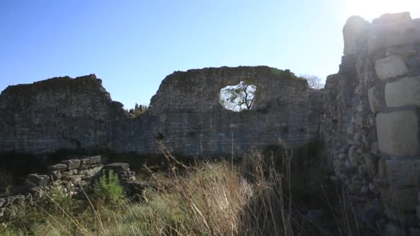 Ruïnes Van Chersonesus Oude Griekse Stad Buurt Van Het Moderne — Stockvideo