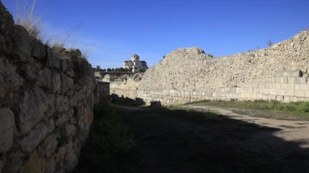 Ruins Chersonesus Ancient Greek Town Modern Sevastopol Unesco World Heritage — Stock Video