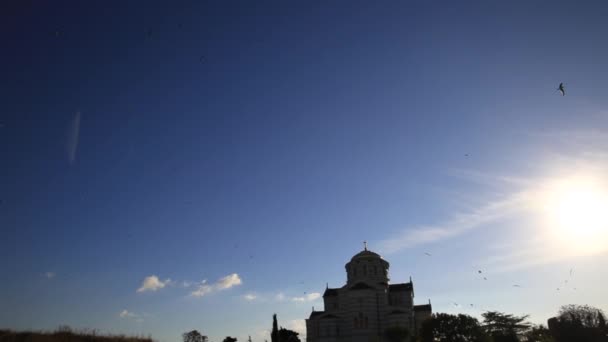 Chersonesus Harabeleri - modern Sivastopol yakınlarındaki antik Yunan kenti. Aziz Vladimirs Katedrali. Unesco Dünya Mirası. Kırım — Stok video