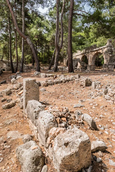 Ερείπια Υδραγωγείου Της Αρχαίας Πόλης Φασέλη Διάσημο Αρχιτεκτονικό Ορόσημο Περιοχή — Φωτογραφία Αρχείου