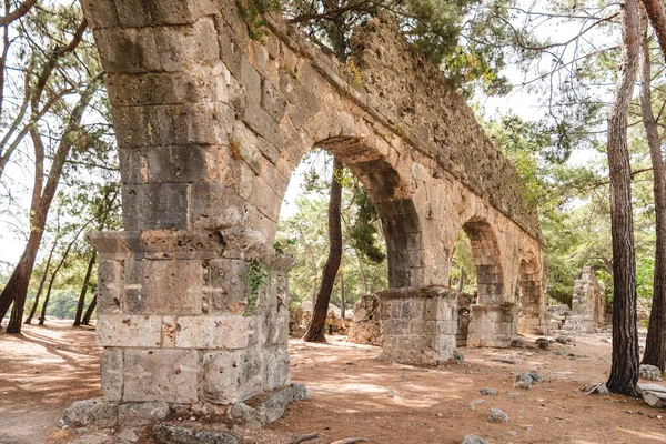 Ερείπια Υδραγωγείου Της Αρχαίας Πόλης Φασέλη Διάσημο Αρχιτεκτονικό Ορόσημο Περιοχή — Φωτογραφία Αρχείου