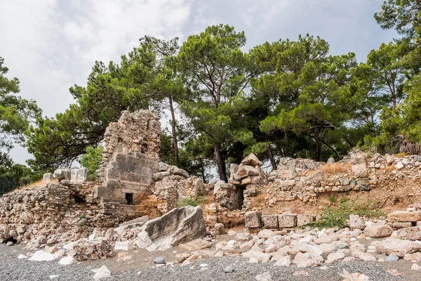 Antiguo Cementerio Ruinas Ciudad Phaselis Puerto Norte Famoso Hito Arquitectónico — Foto de Stock