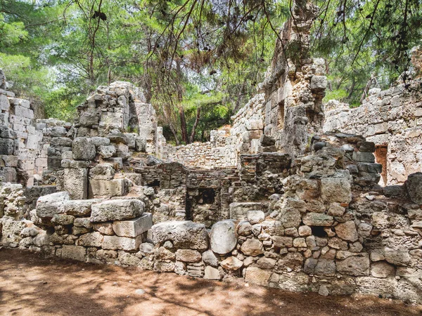 Ruinas Baño Grande Antigua Ciudad Phaselis Famoso Monumento Arquitectónico Distrito — Foto de Stock