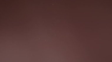 Kahverengi bir arka planda havada süzülen toz. Kirli hava. Rastgele uçuşan gerçek toz.