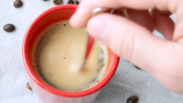 Copa de café espresso caliente — Vídeos de Stock