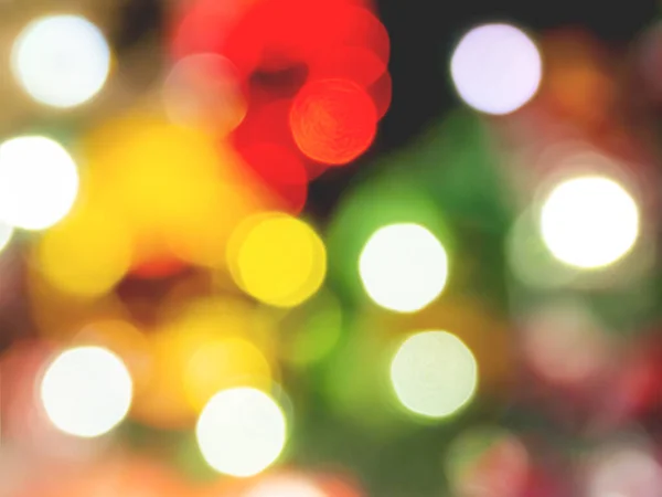 Luci Notturne Sfocate Sfondo Bokeh Colorato Sfocato Vacanze Lanterne Colorate — Foto Stock
