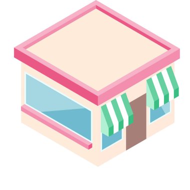 Düz stil izometrik deposunda. İş tasarım vektör çizim için dijital pazarlama.