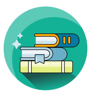 Kitaplar simgesi yalıtılmış. Modern düz tarz tasarım.