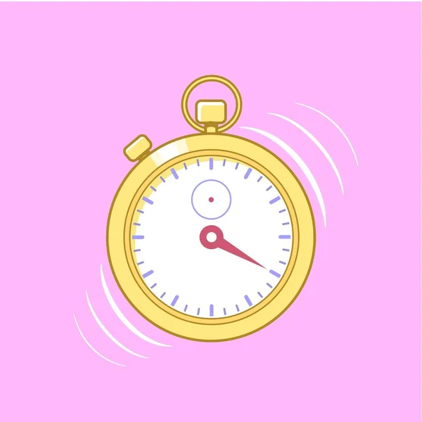 Золотые секундомеры на розовом фоне — стоковый вектор