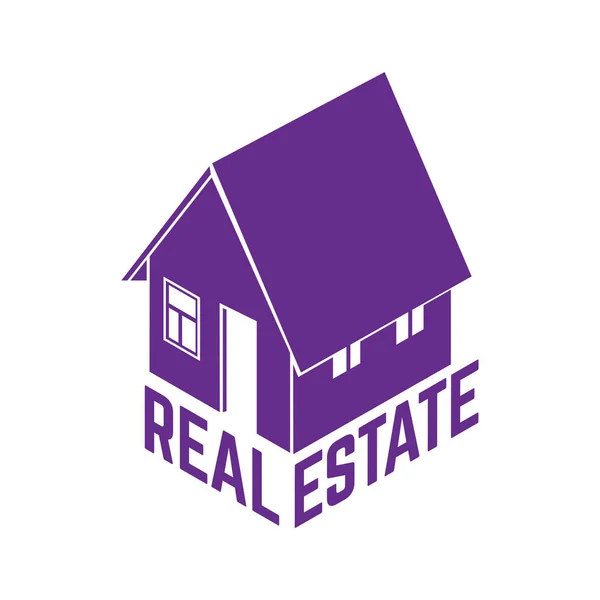 Isometric house silhouette isolated. Real estate logo. — Stock Vector