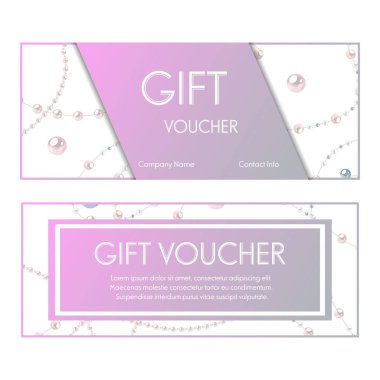 Zarif inci arka plan ile Hediye çeki şablonu