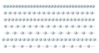 Beyaz arka plan üzerinde izole balck inci dizeleri kümesi.