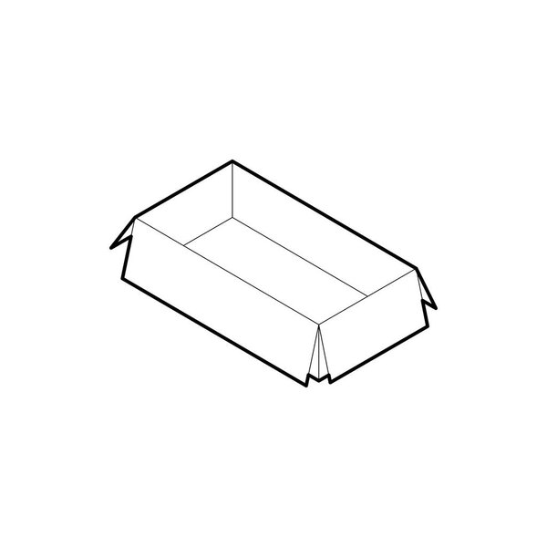 Cardboard box outline icon. Isometric outline vector isolated on white background.