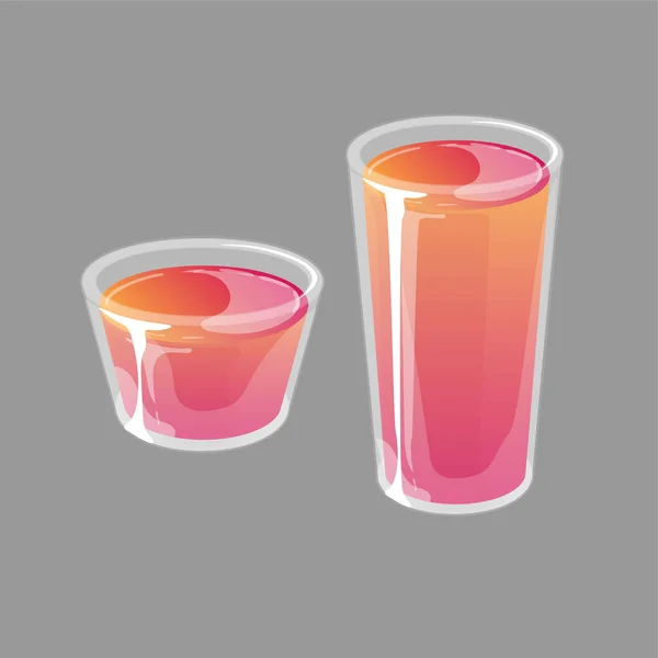 Veelkleurige Jello shots in klein en hoog glas — Stockvector