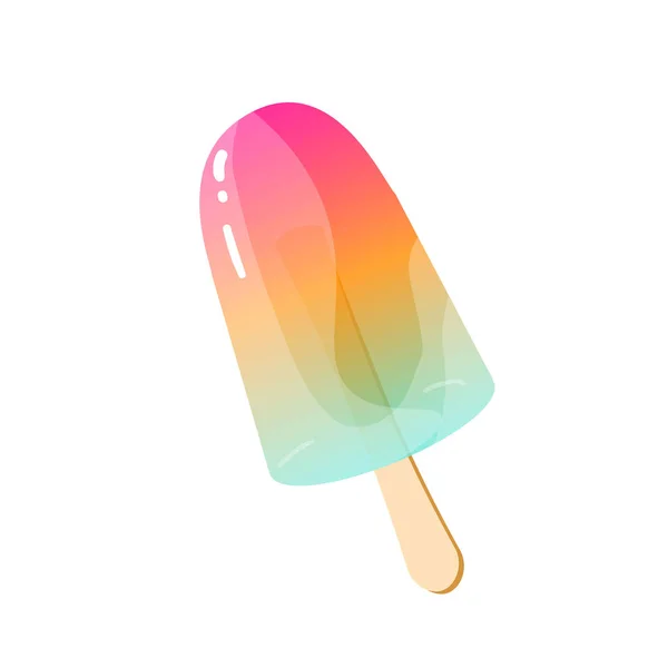 Beyaz arka planda izole Popsicle dondurma. Vektör Illustration. — Stok Vektör