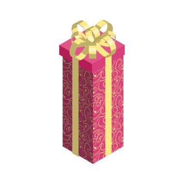 Beyaz arkaplanda hediye kutusu simgesi izole edildi.