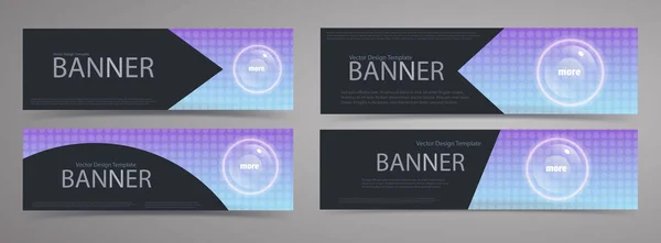 Conjunto de banners vectoriales modernos con fondo holográfico . — Vector de stock