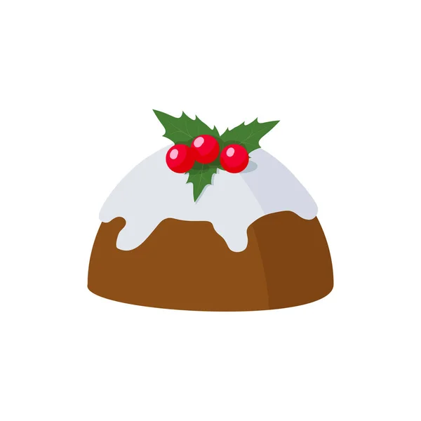 Du pudding de Noël. Dessert traditionnel de vacances . — Image vectorielle