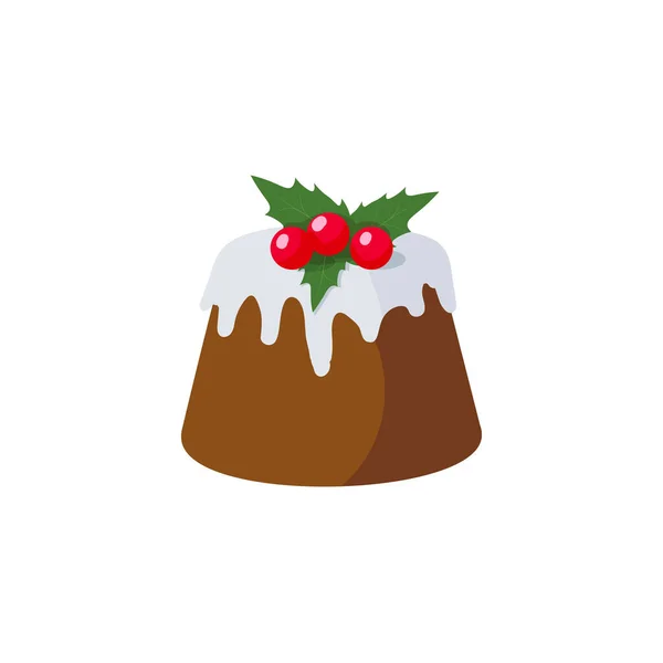 Kerstpudding. Traditionele vakantie dessert. — Stockvector