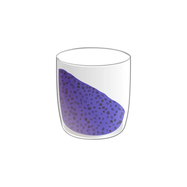 Chia zaad pudding. Gezonde Vegan snack in glas. Vector illstration geïsoleerd op witte achtergrond. — Stockvector