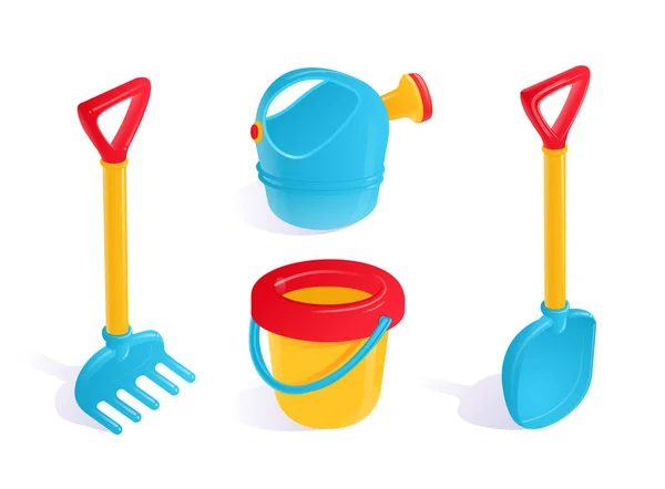 Sandbox toys vector set — Stock Vector