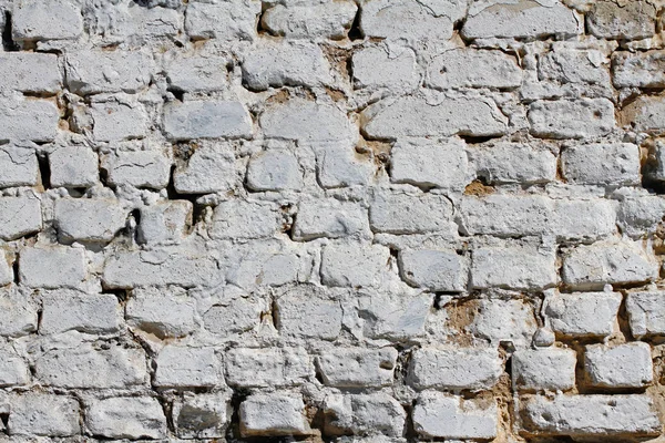 Alte Weiße Ziegelwand Als Hintergrund Textur — Stockfoto