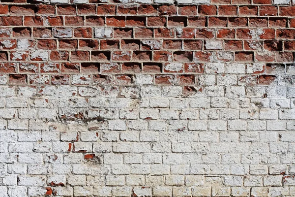 Vecchio Muro Mattoni Rosso Bianco Come Sfondo Texture — Foto Stock