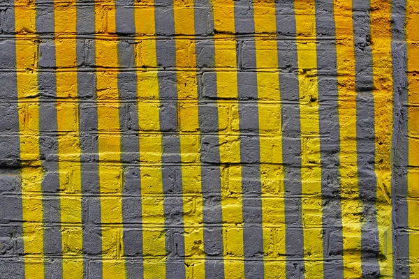 Πολύχρωμο Κίτρινο Και Γκρι Χειροποίητη Ριγέ Τούβλο Τοίχο Φόντο Υφή — Φωτογραφία Αρχείου