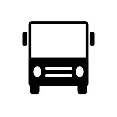 Otobüs işareti vektör simge düz. Toplu taşıma sembolü. 