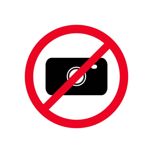 Nem Fénykép Fényképezőgép Nem Fotózás Regisztrálj Lapos Ikon Vektor Illustraion — Stock Vector