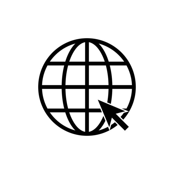 Internet vector flat icon.Go to web sign. for web site design, logo, app, UI. illustration, EPS10.