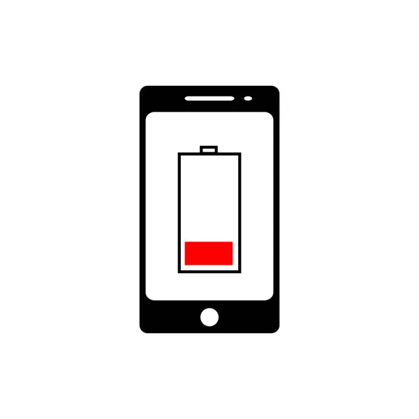 Smartphone Energy Level Icon Low Battery Vector Illustration Design Graphic — Stock Vector