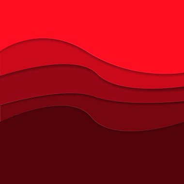 Kağıt ile kırmızı arka plan şekilleri kesim. Vektör çizim.