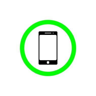 Akıllı telefon işareti vektör düz simgesini kullanarak sağlar. söz ve simge tasarlamak çağrı