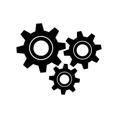 Üç dişli işareti simge vektör grafik tasarım, logo, web sitesi, sosyal medya, mobil uygulaması, UI illüstrasyon için düz