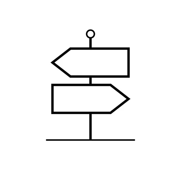 Signpost Omrids Vektor Ikon Retning Pointer Symbol Grafisk Design Logo – Stock-vektor