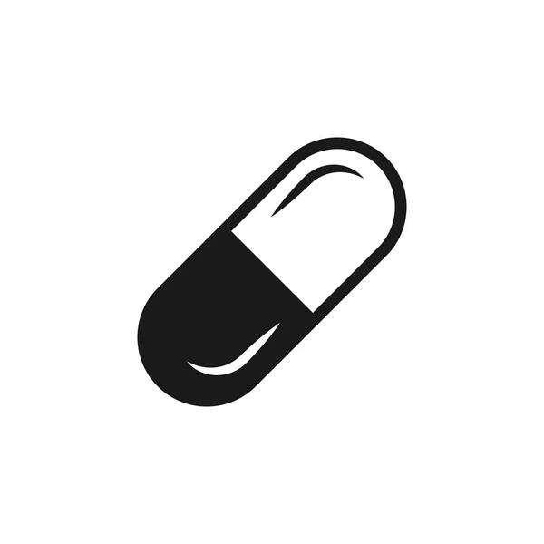 Pill Flat Icon Vector Medical Drugs Symbol Graphic Design Logo — Stock Vector