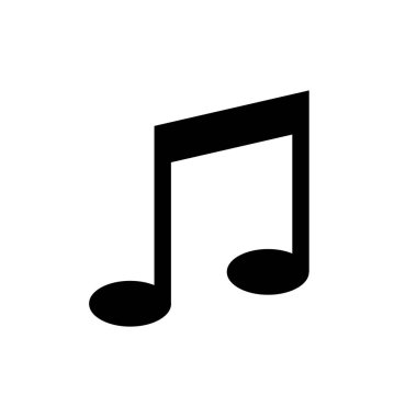 nota melodi simge vektör çizim. Web sitesi tasarımı, logo, app, Kullanıcı arabirimi için 