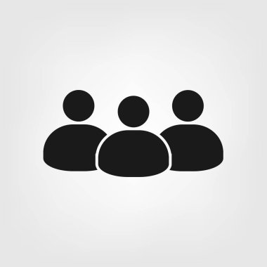 Düz stil ikon vektörü. Takım çalışması sembolü. Bir grup insan web sitesi tasarımı, logosu, uygulaması ve UI için imza atıyor. resimleme