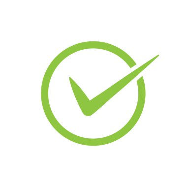 Yeşil onay işareti vektör simgesi bir daire içinde. Web sitesi tasarımı, logo, app, Kullanıcı arabirimi için yeşil renkli onay sembolü. illüstrasyon