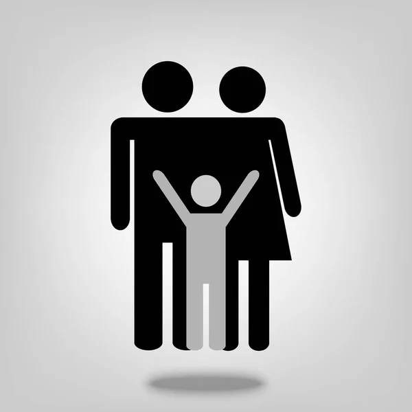 Familie Vector Pictogram Mensen Ouders Kinderen Symbool Voor Grafisch Ontwerp — Stockvector