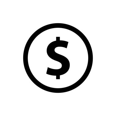 Grafik tasarım, logo, web sitesi, sosyal medya, mobil uygulaması, illüstrasyon için beyaz arka plan üzerinde para madeni para düz simge vektör çizim göl kenarında 