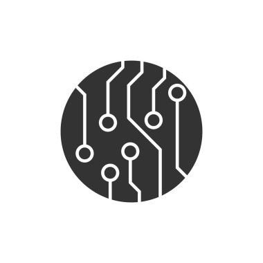 Devre kartı, teknoloji vektör simgesi. Web sitesi tasarımın için, logo, uygulama, UI. Vektör illüstrasyonu