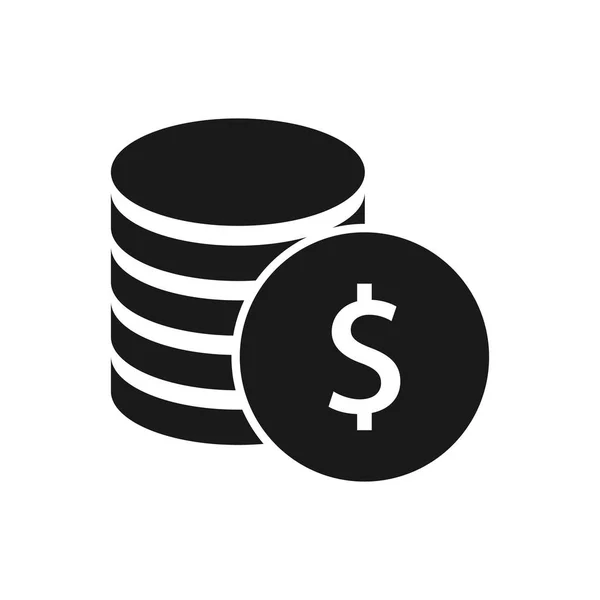 Coin Money Vector Icon Finance Sign Dollar Coin Currency Stack — 图库矢量图片