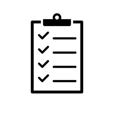 Beyaz arka planda grafik tasarım, logo, web sitesi, sosyal medya, mobil uygulaması, illüstrasyon izole denetim listesi vektör simgesi