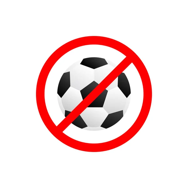 Forbidden Play Football Icon Vector Prohibited Soccer Game Sign Warning — Stock Vector