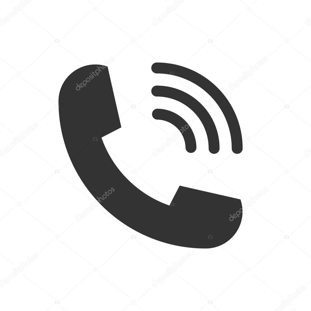 Ringing phone handset telephone vector icon symbol flat style for graphic design, logo, web site, social media, mobile app, ui illustration