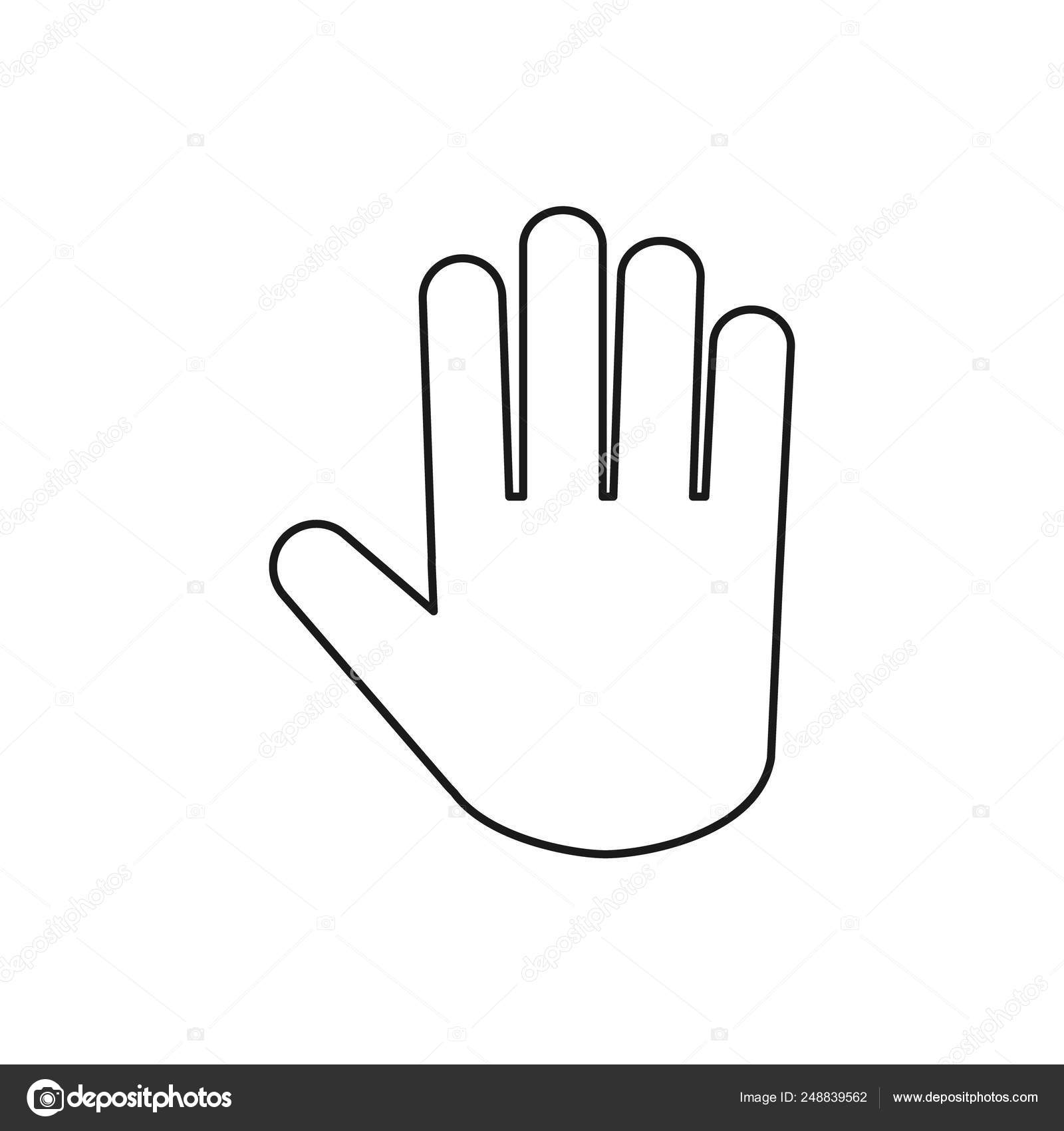 Stop Hand Palm Outline Vector Icon Your Web Site Design ...