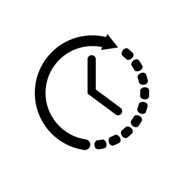 Düz saat vektör simgesi Isolated grafik tasarım, logo, web sitesi, sosyal medya, mobil uygulaması, illüstrasyon için beyaz arka plan